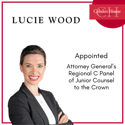 Lucie Wood Appointed to Attorney General’s Regional C Panel of Junior Counsel