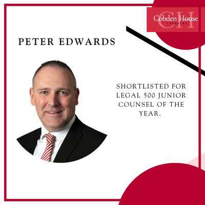 Peter Edwards Shortlisted for Legal 500 Junior Counsel of the Year